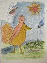 Marc Chagall  - Woman and chicken