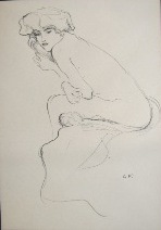Gustav Klimt - Seated Nude Female